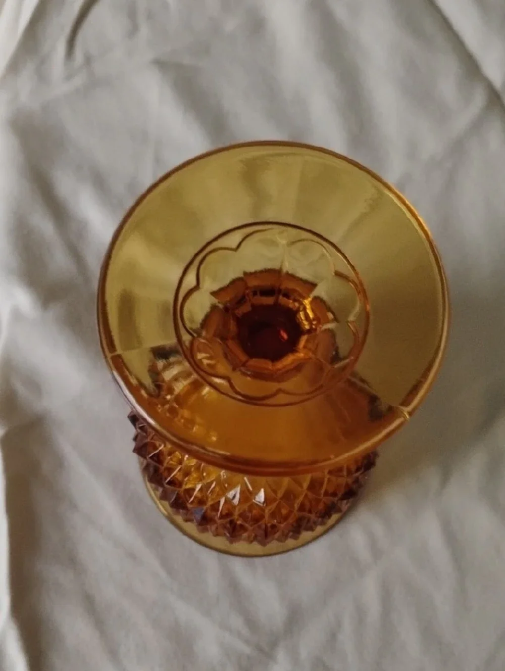 Indiana Glass - Amber - Diamond-Cut Goblet - Home Accents